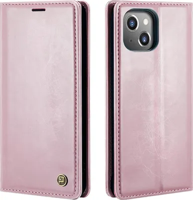 Produktbild von Handyhülle für Apple iPhone 15 Plus Kunstleder Flip Cover Hülle RFID Schutz Case Kartenfach Farbe: Rosa