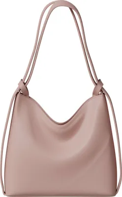 Produktbild von Damen Shopper Tasche groß Hobo Bag – vegane Leder Schultertasche mit Rucksackfunktion Pink