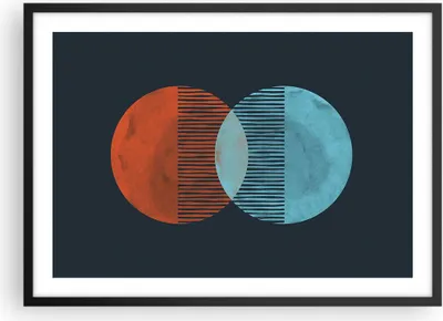 Produktbild von Gerahmtes Poster - Schwarzer Rahmen - Geometrie Abstraktion Minimalismus - 70x50 cm - Wand Bild - Wanddeko - Wandbilder - Kunstposter - Wandposter - Bilderrahmen - Bilder - P2BAA70x50-5042