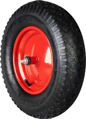 Imagen del producto de Rueda neumática de repuesto para carretilla Strend Pro Premium Fortis BLACK, con eje