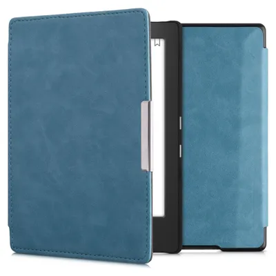 Produktbild von kwmobile Klapphülle kompatibel mit Kobo Aura H2O Edition 1 Hülle - eReader Case aus Kunstleder - Cover - Petrol