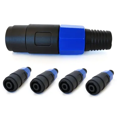 Produktbild von 4x PA Buchse 4-Polig Lautsprecher Kupplung Knickschutz Speakon®Kompatibel