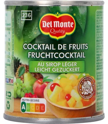 Produktbild von Del Monte Fruitcocktail in leichterm Sirup, 227 g – Fruchtiger Snack
