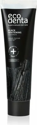 A tube of black whitening toothpaste with charcoal.