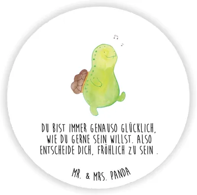 Produktbild von Mr. & Mrs. Panda Kühlschrankmagnet Schildkröte Pfeifen - Weiß - Geschenk, Depression, Trennung, Schildkröten, haftmagnet, pinnwand magnet, für pinwand, Motivation
