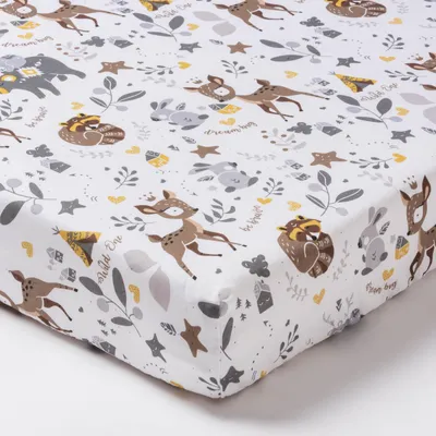 Obrázek produktu pro Jukki Bavlněné prostěradlo s gumou 120x60 cm Magical Woodland