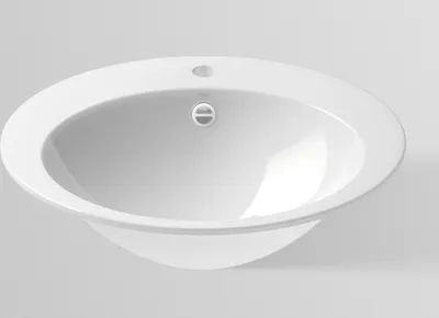 Produktbild von Alape EB.O600H Einbaubecken, oval, 600 x 500 mm, innen und außen glasiert, Weiß, mit Hahnloch und Überlauf / Waschtisch / Waschbecken