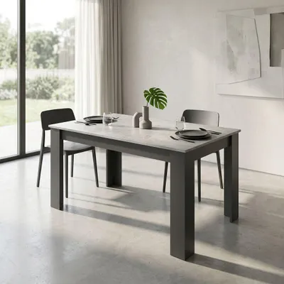 Immagine prodotto di Milani Home - tavolo da pranzo fisso 140 x 80 cm, color cemento, per cucina e sala da pranzo