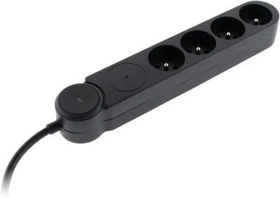 Productafbeelding van Zenitech overspanningsblok 4 x 16 A + schakelaar - Zwart