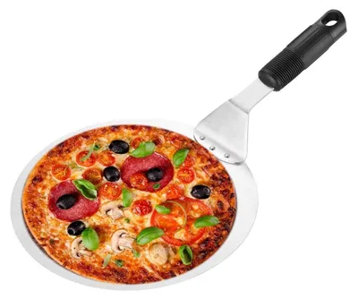 Pizzaschieber Edelstahl rund perforiert mit Handgriff