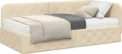 Obrázok produktu pre Rohový rám postele Krémová 100 x 200 cm látka