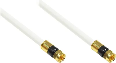 Produktbild von SAT Antennenkabel, F-Kompressionsstecker beidseitig (vergoldet), 5x geschirmt (class A, >100dB / 75 Ohm), CU, weiß, 1,5m, Good Connections®