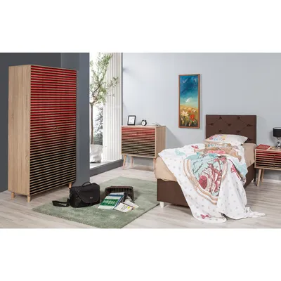 Obrázek produktu pro Skye Decor, styl - 221, šatní skříň, dub Sonoma, 100 % MELAMÍNEM POVLÁKNĚNÉ PANELY, 90 x 52 x 192 cm