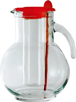Produktbild von Kufra Krug 220cl mit rotem Deckel - 6 Stück
