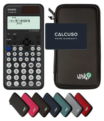 Produktbild von Casio fx-85DE CW ClassWiz inkl. WYNGS Schutztasche Schwarz - Wissenschaftlicher Taschenrechner - Basic Set