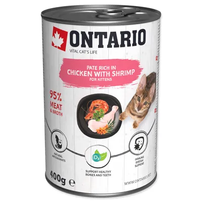 Image de Canned Kitten chicken paté with shrimps 400 g