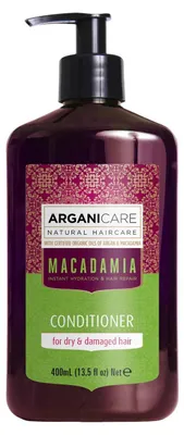 Produktbild von Arganicare Argan Oil & Macadamia Macadamia Conditioner, Frauen, Gefärbtes Haar, beschädigtes Haar, trockenes Haar, Anti-Frizz, Feuchtigkeitsspendend, Feuchtigkeitsspendend, Nährend, Schutz, Reparatur, Glanz,..., 400 ml, Pumpenflasche, Argan, Macadamia-Öl, Squalan