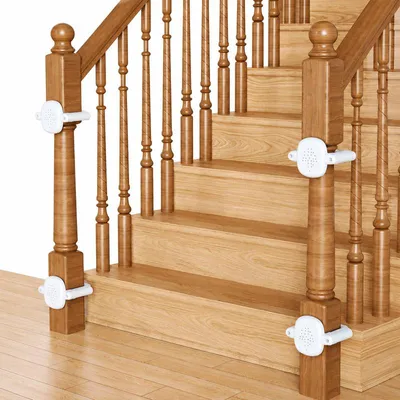 Produktbild von Treppengitter Adapter 2 Stück, für Treppengeländer bis 108 mm, stabile Befestigung für Kinderschutzgitter, mit Gummipads & 10 cm Schrauben