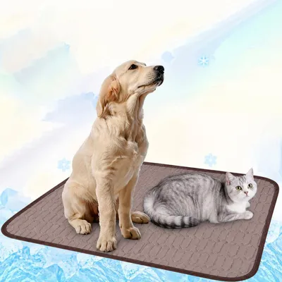 Immagine prodotto di Tappetino refrigerante per cani e gatti, auto-raffreddante, 50x60 cm, color marrone
