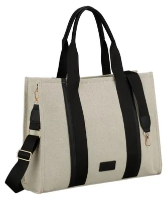 Obrázek produktu pro Rovicky dámská shopper kabelka béžovo černá A4 40 cm