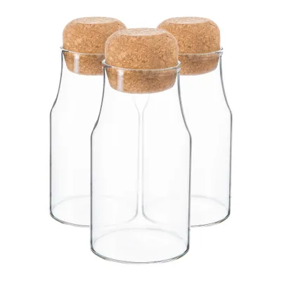 Produktbild von Vorratsdosen aus Glas mit Clipdeckel aus Holz – 1,75 Liter – 3er-Pack