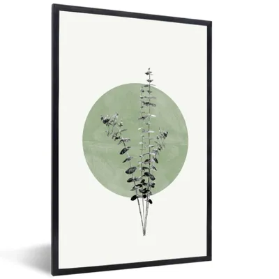 Produktbild von MuchoWow® Gerahmtes Poster Grün - Pflanzen - Natur - Abstrakt 60x90 cm - Poster mit Schwarzem Bilderrahmen Wandposter Rahmen Foto Bilder - Kunst