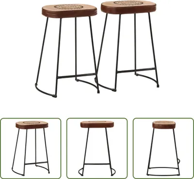 Immagine prodotto di The Living Store Sgabello da bar 2 pz. Marrone scuro 41x29x62 cm