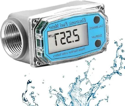 Obrázek produktu pro Digitální turbínové průtokoměry pro kapaliny, 15–120 l/min, 1 palec NPT, modré