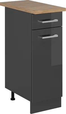 Image de Meuble cuisine Vicco R-Line Anthracite Haute brillance 30cm , PT Chêne, Model 53453