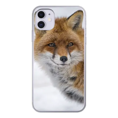Produktbild von MuchoWow® Handyhülle Schutzhülle Hülle für iPhone 11 Fuchs - Porträt - Schnee Silikon Softcase Handy Hülle - Handytasche