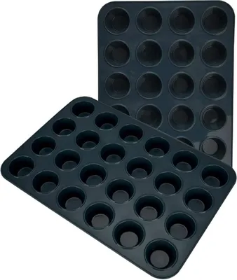 Obrázok produktu pre Silikónová forma na muffiny plech na pečenie mini cupcakes koláčiky koláčový puding 2 kusy červená