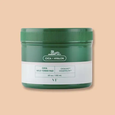 Obrázok produktu pre VT Cosmetics CICA Mild Toner Pad tonizujúce tampóniky s exfoliačným účinkom 60 ks