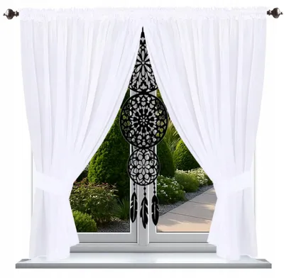 Immagine prodotto di Tenda pronta, 130x200 cm, con applicazione a forma di "acchiappasogni", tende in feltro per il soggiorno