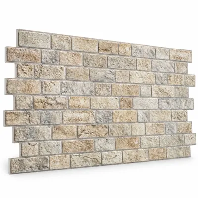 Produktbild von 3D Wandpaneele PVC Steinoptik | Stone Beige | 20 Platten ca. 10 m² | Wandverkleidung für Wohnzimmer, Küche & Bad