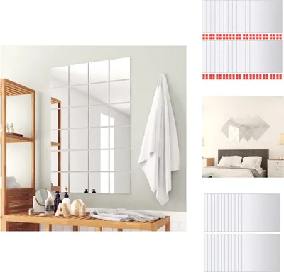 Produktbild von vidaXL 24-tlg. Spiegelfliesen-Set Quadratisch Glas - Spiegel