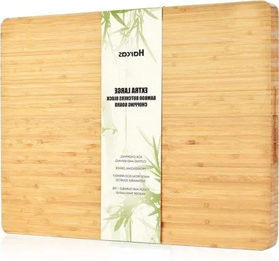 Imagen del producto de Tabla de cortar ecológica de bambú de alta calidad, 45 x 34 x 3 cm, grande, color verde