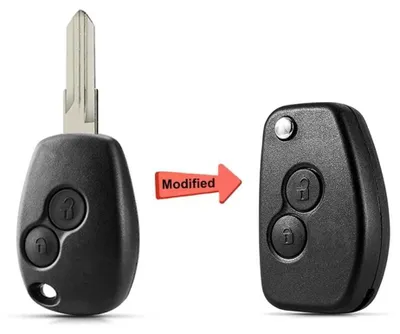 Produktbild von Techstar Autoschlüsselgehäuse, Messer-Transformator, mit 2 Tasten und VAC102-Klinge, kompatibel mit Dacia Logan, Renault Trafic – Aftermarket