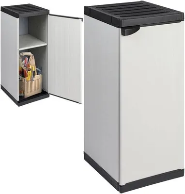 Image de Coffre de jardin en plastique - Coffres de jardin pour l'extérieur - Rangement de jardin - Gris