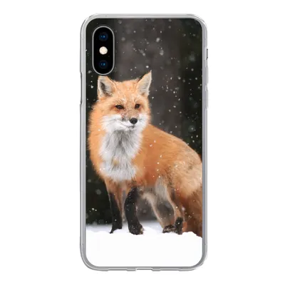Produktbild von MuchoWow® Handyhülle Schutzhülle Hülle für iPhone X Fuchs - Schnee - Winter Silikon Softcase Handy Hülle - Handyhülle