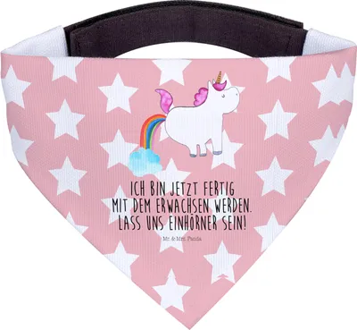 Produktbild von Mr. & Mrs. Panda Tuch Einhorn Pupsen - Rot Pastell - Geschenk, Unicorn, Halstuch Hund, Hunde-Halstuch, Lustig, Hunde, Glitzer, Freundin, Für, Bandana, Regenbogen