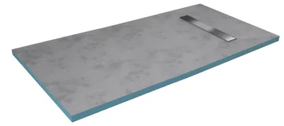 Obrázok produktu pre Sprchová vani?ka MARWELL 90 x 140 x 4 cm priamo obkladate?ná s integrovaným odtokovým ž?abom v ?iernej farbe a horizontálnym odtokom - Sprchová vani?ka s integrovaným odtokovým ž?abom v ?iernej farbe a horizontálnym odtokom