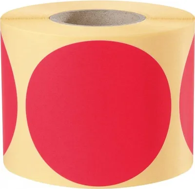 Produktbild von Dreifke® Aufkleber I Markierungspunkt, blanko, rot, Haftpapier, ablösbar, Ø 7...