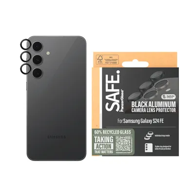 Produktbild von PanzerGlass SAFE. by ® Kameraschutz Schwarz Samsung Galaxy S24 FE, Samsung, Samsung - Galaxy S24 FE, Trockene Anwendung, Kratzresistent, Schockresistent, Schwarz, 1 Stück(e)