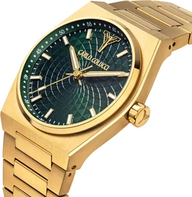 Produktbild von CARLO COLUCCI Herrenuhr Quarzuhr gold / grün onesize Herren 40 mm CC600-5