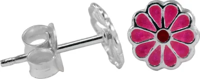 Produktbild von Ohrstecker 925 Sterling Silber pinke Blume