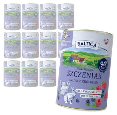 Zdjęcie produktu dla Baltica Indyk z Królikiem 12x400g Bezzbożowa Mokra Karma Dla Szczeniąt