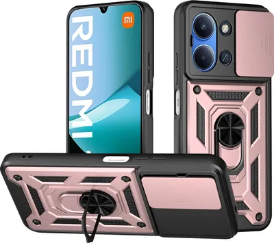 A collage of a phone case for a Xiaomi Redmi 15C, showing different angles and features.