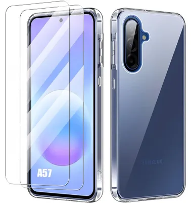 Image de Coque + 2 Verres Trempés pour Samsung Galaxy A57 5G, Silicone Antidérapante Anti-Rayures