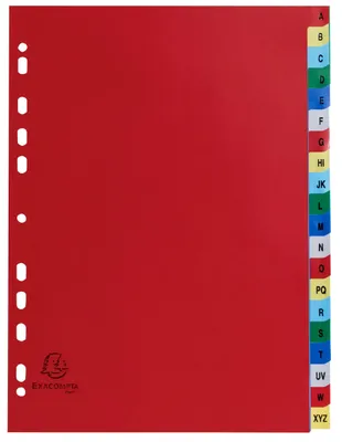 Produktbild von Exacompta 20x Register für Ordner Ringbücher PP 20 Positionen Taben A-Z A4 94E