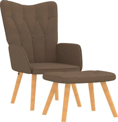 Obrázok produktu pre vidaXL Relax kreslo s taburetom Hnedá látka